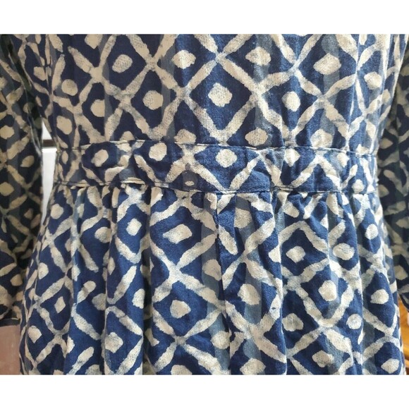 Emery Rose Women’s One Size Blue Beige Midi Dress 3/4 Sleeve M L - Picture 4 of 10